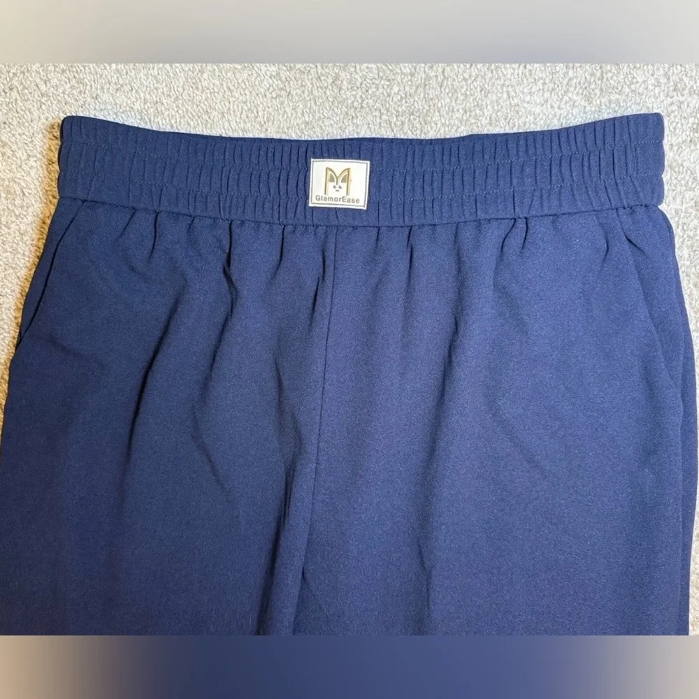 Glamorease Drape Pull On Pants Women's Size XL Regular Navy Straight Leg NWT - Picture 5 of 10